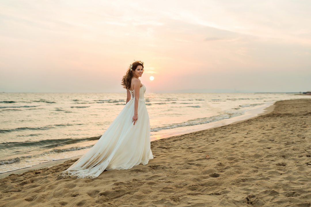 bride and sunset